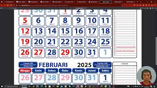 Template Kalender 2025 Hijriah amp Jawa Resmi SKB Menteri CDR AI PDF JPG [upl. by Korwin]