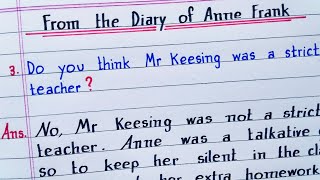 Do you think Mr Keesing was a strict teacher   From the Diary of Anne Frank  Chapter 4  Class X [upl. by Aitnis]