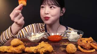 Crispy Bburinkle Chicken Cheese Balls Corn Dogs Mukbang ASMR [upl. by Cassady]