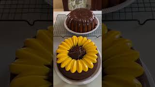 Choclate cake🌻 sunflower cakedecorating cakedesign [upl. by Narmis289]