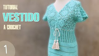 Vestido para mujer tejido a crochet paso a paso 1 de 3 [upl. by Saffren]