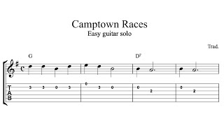 Camptown Races  Guitar tab sheet music [upl. by Enilamme]