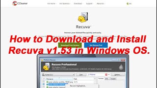 How to Download and Install Recuva v153 in Windows OS [upl. by Sanjay]