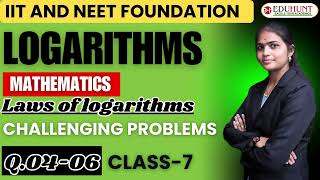 9Challenging problems  Q0406  Logarithms  class7  eduhunt [upl. by Hungarian]