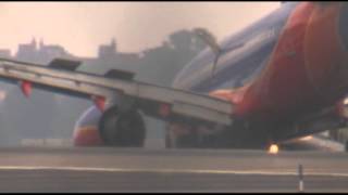 Raw Planes Nose Gear Collapses in NYC Landing [upl. by Ahseekat]