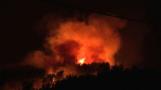 Greece battles raging wildfires thousands told to evacuate  AFP [upl. by Bogie]