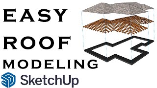 Easy Roof Modeling In Sketchup  1001bit tools [upl. by Hoy]