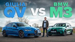 Alfa Romeo Giulia Quadrifoglio vs BMW M3  Who makes the better performance car [upl. by Auqenehs907]