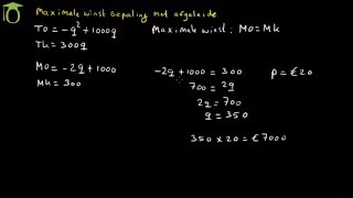 Maximale winst berekenen met afgeleide TO en TK economie [upl. by Ineslta627]