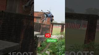 1Foot Vs 16Foots😰Sideflip parkour flip challenge [upl. by Charleton]