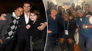 Tom Cruise poses with his and Nicole Kidman’s 2 kids in first photo together since 2009 [upl. by Hgielra]