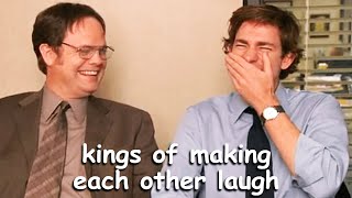 john krasinski amp rainn wilson making eachother break for 8 minutes 21 seconds  The Office Bloopers [upl. by Aisaim]