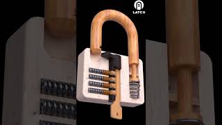 Wooden Padlock Section  How padlocks work 3D Animation  Clip 72 padlock doorlock [upl. by Drisko]