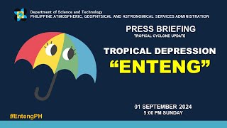 Press Briefing Tropical Depression EntengPH  500 PM Update September 1 2024  Sunday [upl. by Bautram]