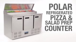 Polar Pizza Prep Counter Fridge 390Ltr G605 [upl. by Nirehs]