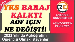 AÖF YKS Baraj Puanı Kalktı  Açıköğretime Girmek İçin Ne Değişti [upl. by Inatsed839]