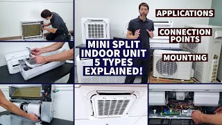 Mini Split Indoor Unit Types Explained 5 Types Applications Connection Points Mounting [upl. by Nanahs]