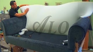 DIY  HOW TO REUPHOLSTER A SOFACOUCH  ALO Upholstery [upl. by Messere938]