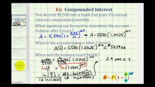 Ex 2 Compounded Interest with Logarithms [upl. by Brandi]