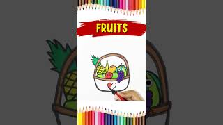 Draw a Beautiful Fruit Basket  Simple Drawing Tutorial [upl. by Sikras]