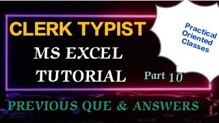 CLERK TYPIST  EXCEL PREVIOUS QUE amp ANSWERS msexcel previousquestions clerktypist typist pyq [upl. by Kati]