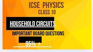 icse physics class 10 household circuits important questions DN CLASSES [upl. by Aduh]