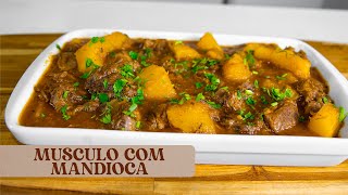 CARNE DE PANELA COM MANDIOCA FEITA NA PANELA DE PRESSÃO [upl. by Atiuqahs107]