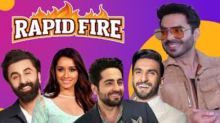 Aparshakti Khurana Rapid Fire Ranbir Kapoor Shraddha Kapoor Ayushmann Khurrana amp Ranveer Singh [upl. by Retsae788]