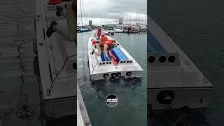 Dry Martini gets loud at the Solent 80 raceboat loud startup raceengines powerboat drymartini [upl. by Arac]