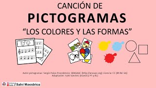 COLORES y FORMAS🌈🔴 🟧🔷💓 canción infantil con PICTOGRAMAS [upl. by Aikemal]