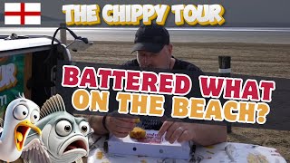 Chippy Review 28 Papas WestonsuperMare Cod Roe On The Beach 🏖️ [upl. by Buyse]