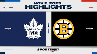 NHL Highlights  Maple Leafs vs Bruins  November 2 2023 [upl. by Enibas924]