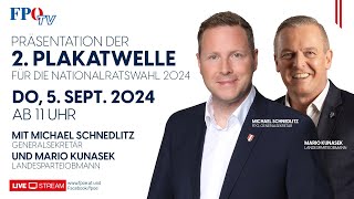 Präsentation der 2 Plakatwelle für die Nationalratswahl 2024 [upl. by Zenitram]