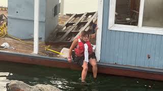 Woman with crowbar hijacks harbor control barge in Long Beach California [upl. by Nashbar]