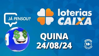 Resultado da Quina  Concurso nº 6516  24082024 [upl. by Etteniuq]