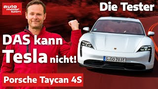 Porsche Taycan 4S DAS kann Tesla nicht  Test  auto motor und sport [upl. by Zwick]