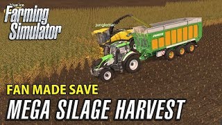 Mega Silage Harvest  Fan Made Savegame  Farming Simulator 17 Multiplayer [upl. by Lyrad]