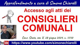 Accesso agli atti concorso pubblico dei CONSIGLIERI COMUNALI  Consiglio di Stato 1372024 [upl. by Tichonn]