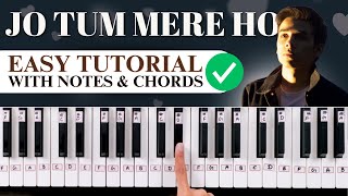 Jo Tum Mere Ho  Easy Piano Tutorial with notes amp chords  Learn piano in HINDI  PIX Series [upl. by Kan]