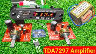 DIY Power Full Audio Stereo Amplifier TDA7297 30W A to Z Connection At Home Power input DC 12V [upl. by Resaec458]