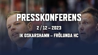 Presskonferens efter IK Oskarshamn – Frölunda HC [upl. by Neurath]