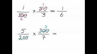 SGR rekenen met breuken 29  Vermenigvuldigen van twee breuken met wegstrepen [upl. by Ynohtona]