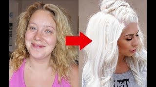 From Yellow to WHITE HAIR in under 10mins No Bleach No Damage Jade Madden [upl. by Anchie]