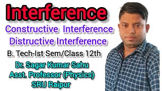 Introduction Interference Constructive and Distructive InterferenceDr Sagar Kumar Sahu [upl. by Oeht]