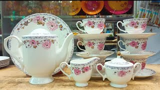 Bone china 24p tea set unboxing WA crockery 2024 wacrockery bone youtube [upl. by Ainezey]