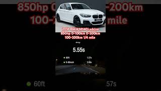 2018 BMW M140i xdrive 850hp 0100km 0200km 100200km 14mile dragy gps performance box [upl. by Paley]