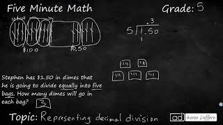 5th Grade Math Representing Decimal Division [upl. by Ina]