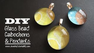 Glass and Paper Cabochon Pendants Tutorial [upl. by Inaliak]