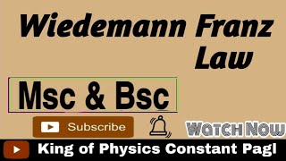 Wiedemann Franz law [upl. by Herman]