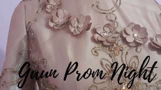 TUTORIAL MEMBUAT GAUN PROM NIGHT  KAIN SATINKACA amp BROKAT [upl. by Ahsimak135]